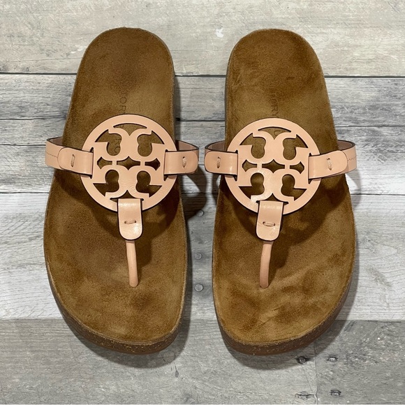 Tory Burch Shoes - TORY BURCH MILLER CLOUD WOMEN'S SANDALS - BRIGHT PEACH SIZE - 7.5 US